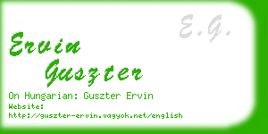 ervin guszter business card